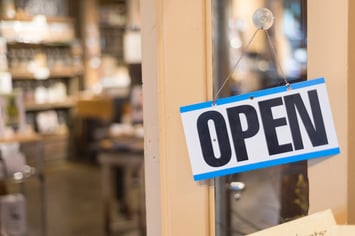 Open sign on business door